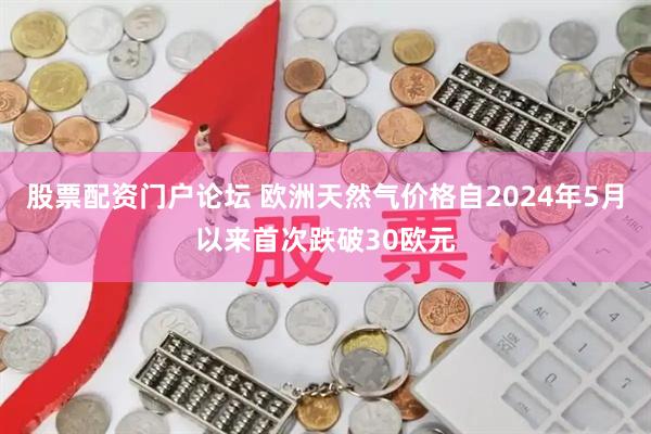 股票配资门户论坛 欧洲天然气价格自2024年5月以来首次跌破30欧元
