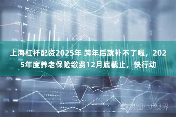 上海杠杆配资2025年 跨年后就补不了啦，2025年度养老保险缴费12月底截止，快行动